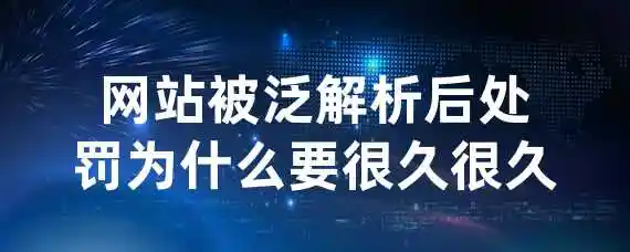 网站被泛解析后处罚为什么要很久很久？