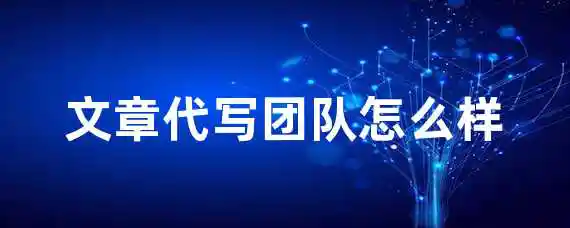 文章代写团队怎么样